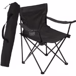 Campingstol Sort med opbevaringspose